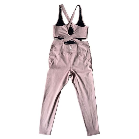 Free People Movement Back It Up Mauve Pink Athleisure Jumpsuit - Picture 7 of 13